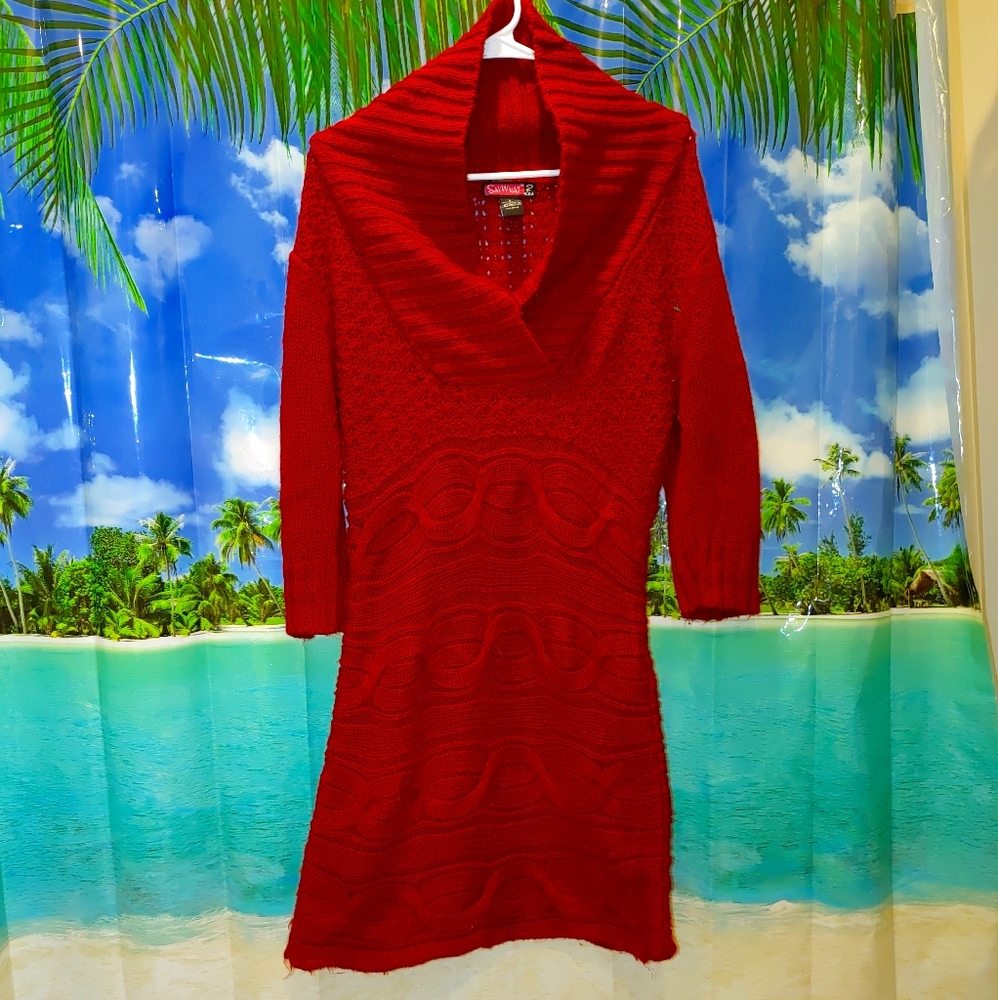 Crochet long sleeve dress